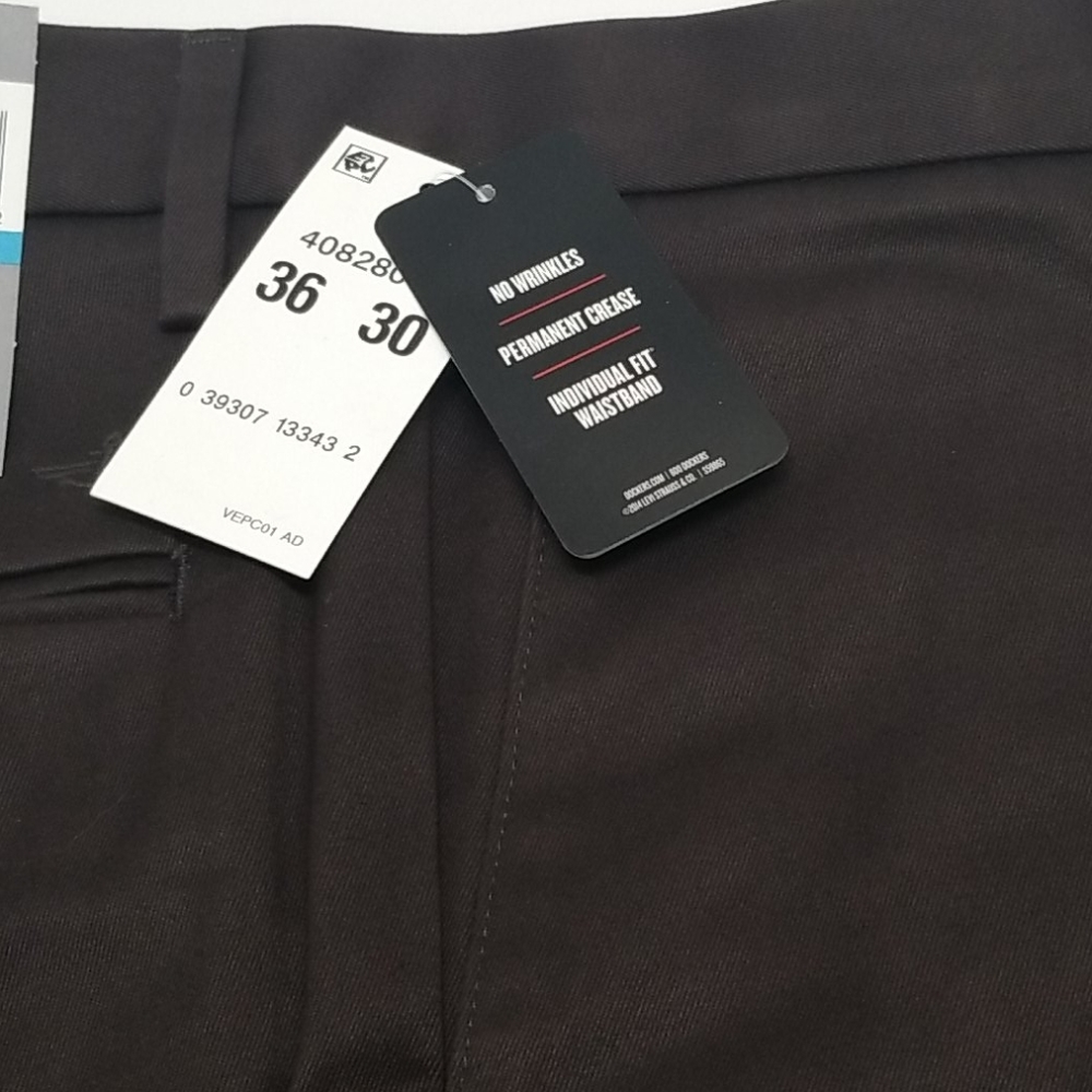New Men's Casual Dress Dockers Signature Khaki Flat Front Pants 36 x 30 - Picture 3 of 7